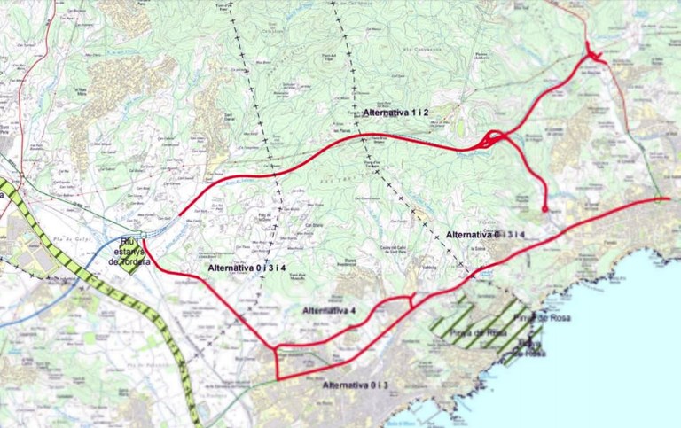 L’equip de govern de l’Ajuntament de Lloret avala les propostes 1 o 2 de l’estudi informatiu del nou ramal de la C32