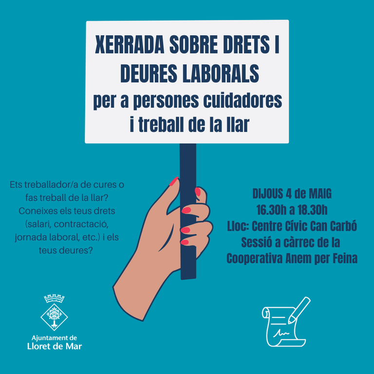 Xerrada sobre els drets i deures laborals de les persones que treballen al sector de les cures i el treball de la llar a Lloret