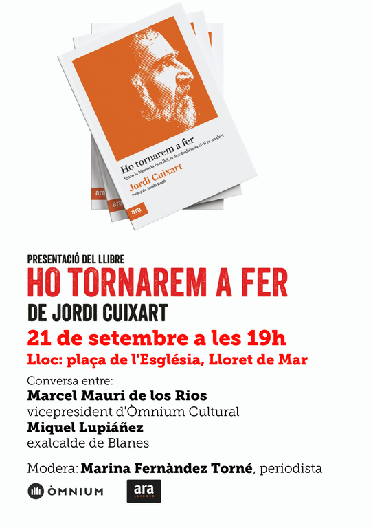 Presentació del llibre 'Ho tornarem a fer'. Acte Organitzat per Òmnium Cultural 