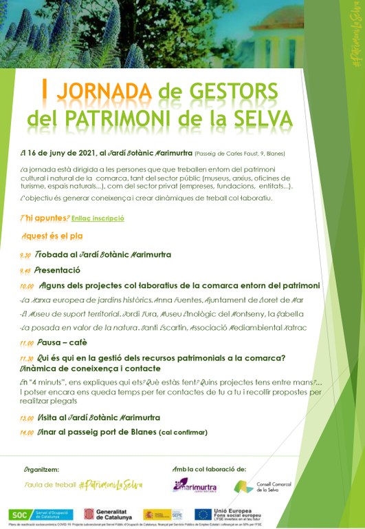 I JORNADA DE GESTORS DE PATRIMONI DE LA SELVA