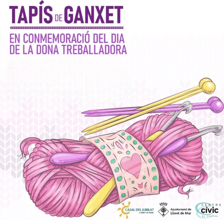 Tapis fet de ganxet en commemoraciò del Dia Internacional de les Dones