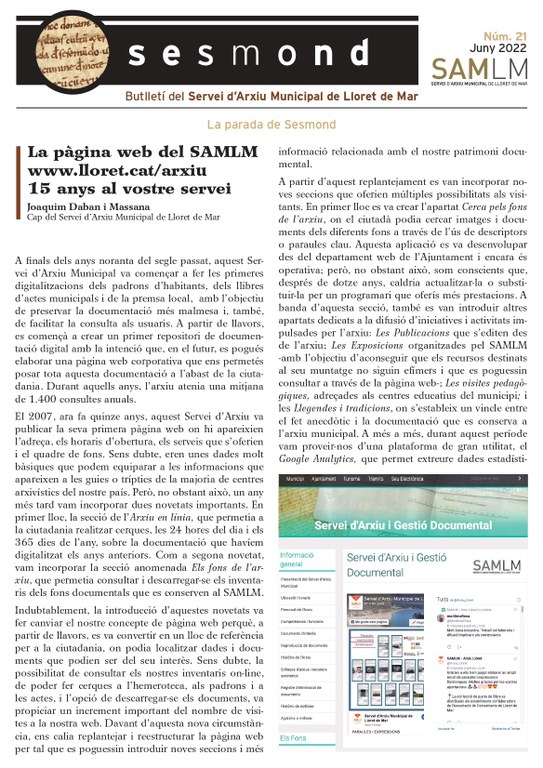 Presentació del nou Butlletí Sesmond amb motiu del Dia Internacional dels Arxius