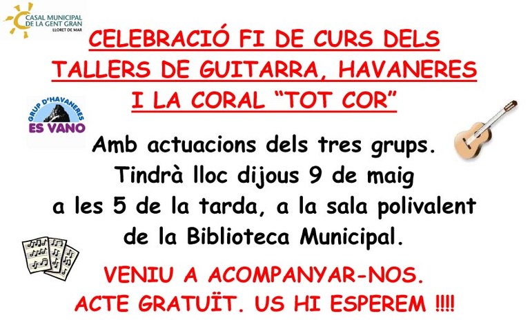 Concert fi de curs: guitarra, havaneres i coral