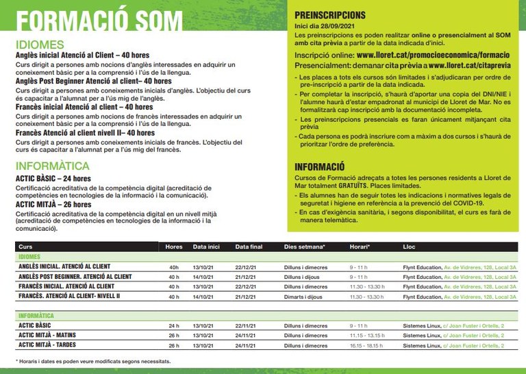 Formació SOM 2on semestre 2021