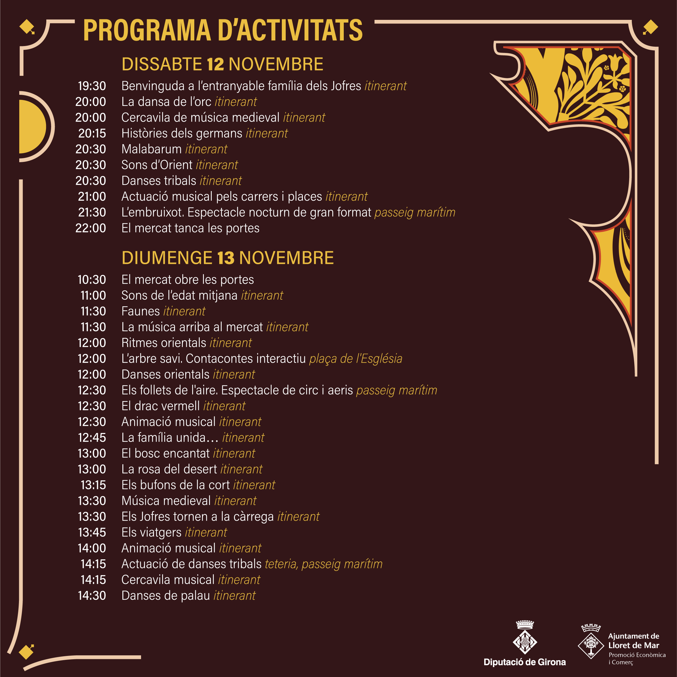 Programa Fira Medieval 2